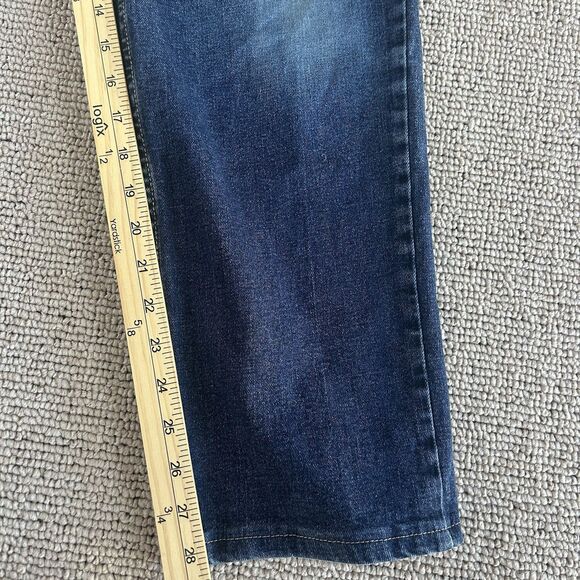 Devil Dog Mens 38x32 Blue Denim Jeans Slim Straight Stretch Grunge Y2K Hip Hop - Picture 8 of 11